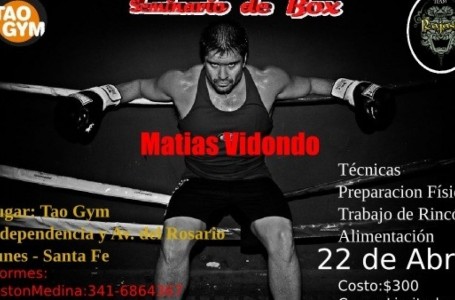 Matías “El Matador” Vidondo dictará un Seminario de BOX en Tao Gym