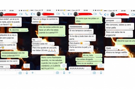 “CERRÁ MI CUENTA PORQUE TE MATO”, el desopilante chat entre dos ex novios peleándose por una cuenta de Netflix que se viralizó en las redes