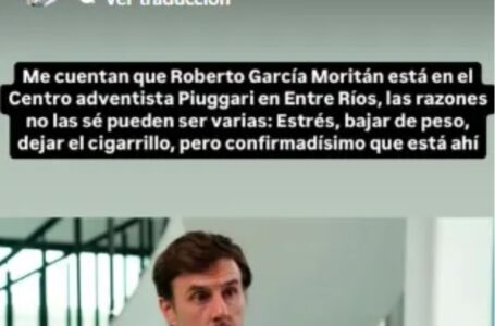 García Moritán (ex de Pampita), se internó en una clínica de rehabilitación